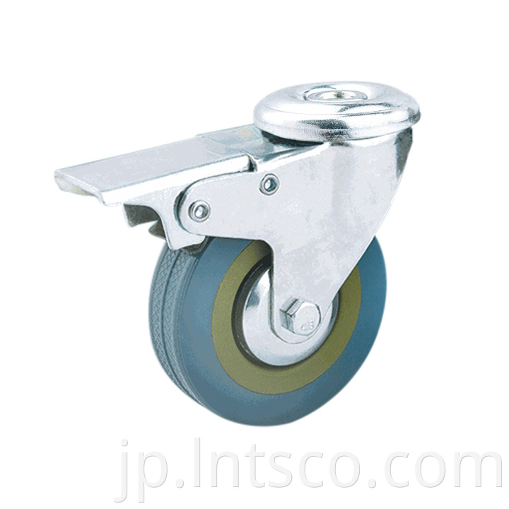 Bolt Hole Grey Rubber Brake Casters Jpg